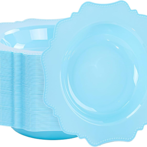 Light Blue Plastic Party Bowls () 12 Oz Disposable Soup/Salad Bowl — view 11