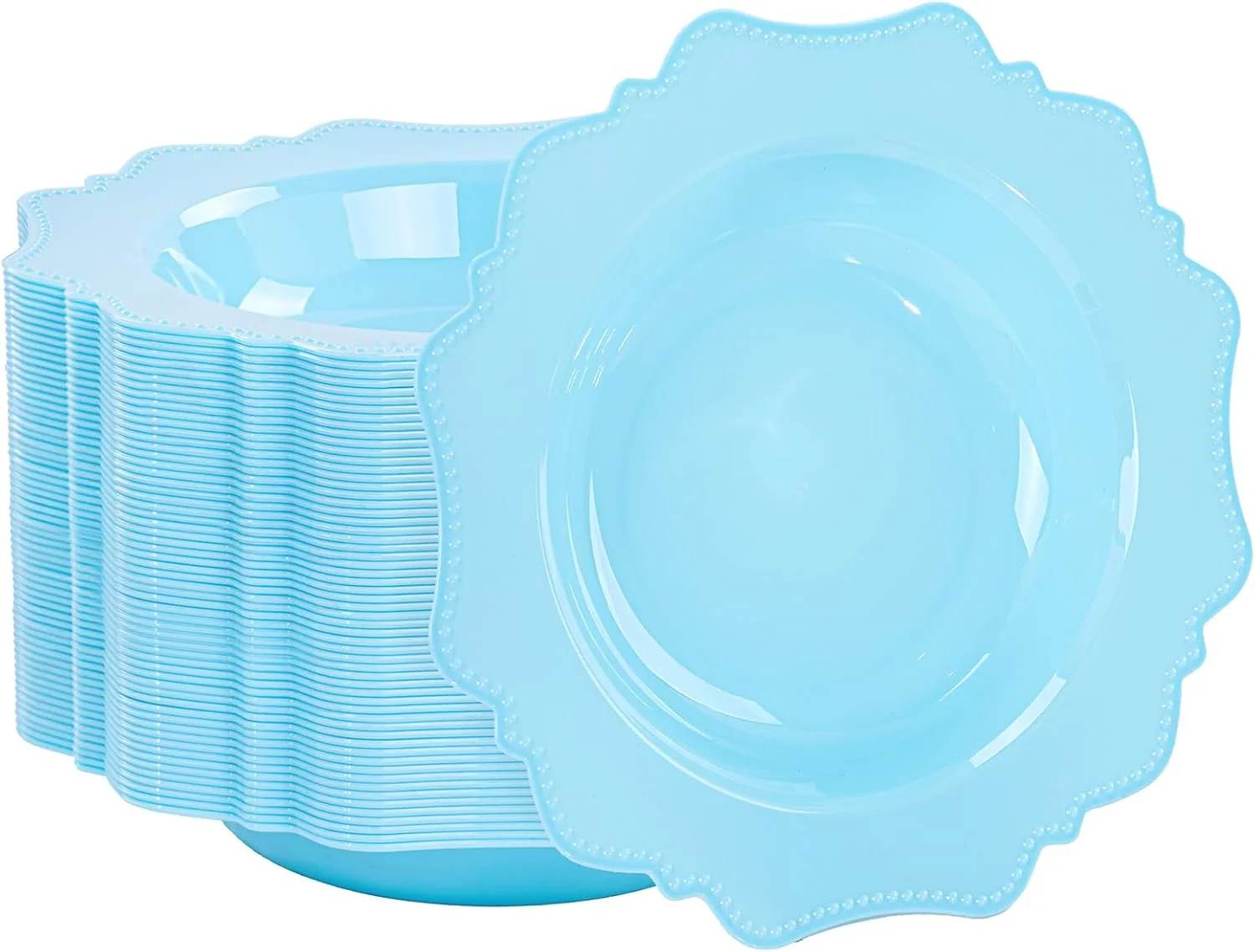 Light Blue Plastic Party Bowls () 12 Oz Disposable Soup/Salad Bowl — view 11
