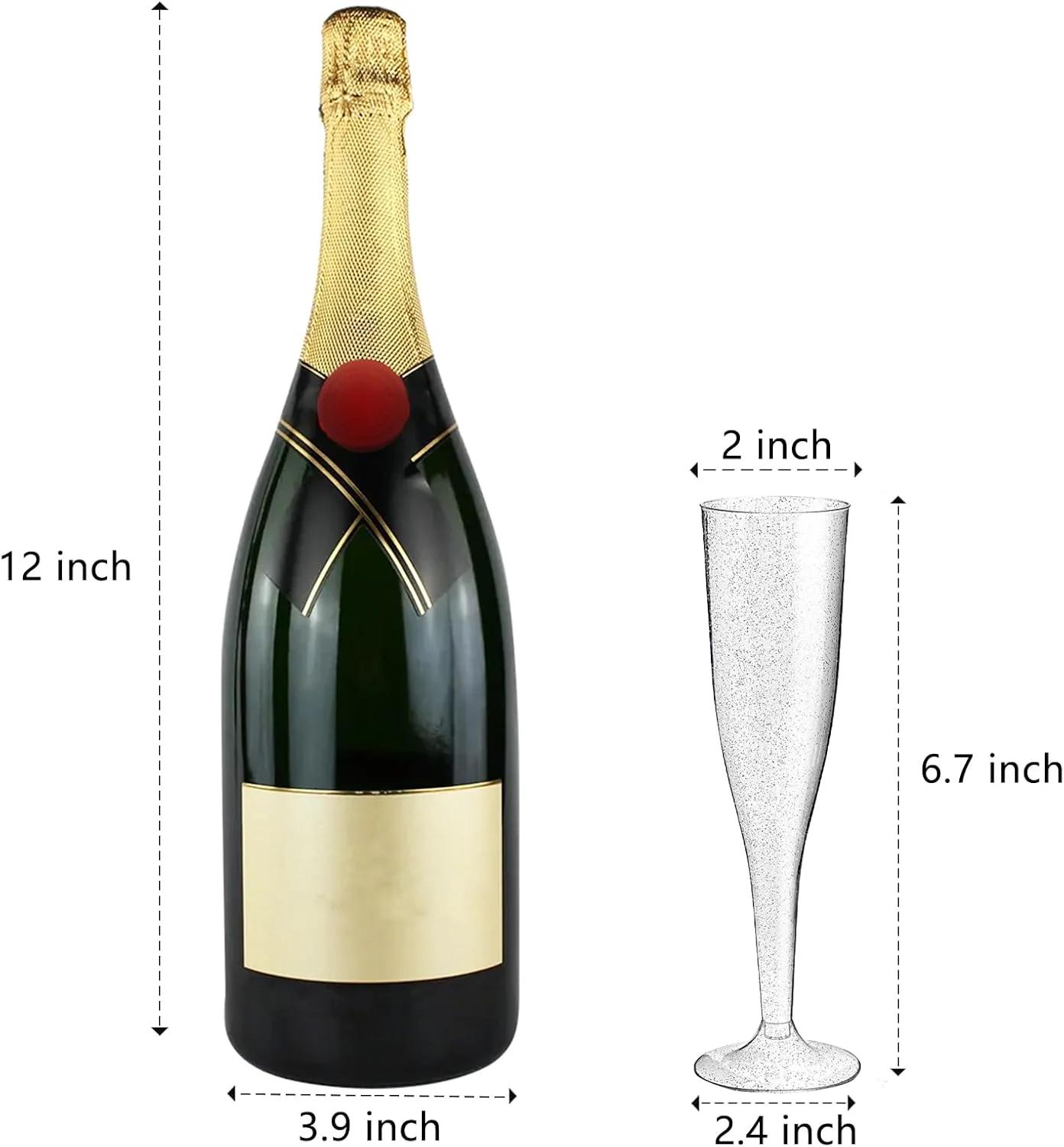Silver Plastic Champagne Flutes — view 13