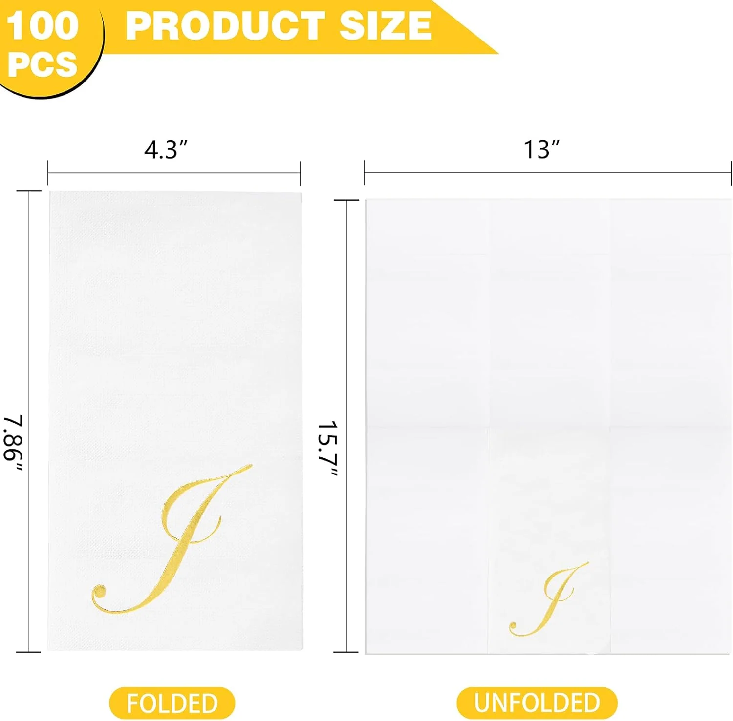Gold Letter Cocktail Napkins (100 Pieces) — view 11