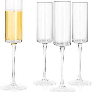 Crystal Champagne Flutes, Hand Blown (Vintage Style) (6 oz) — view 11