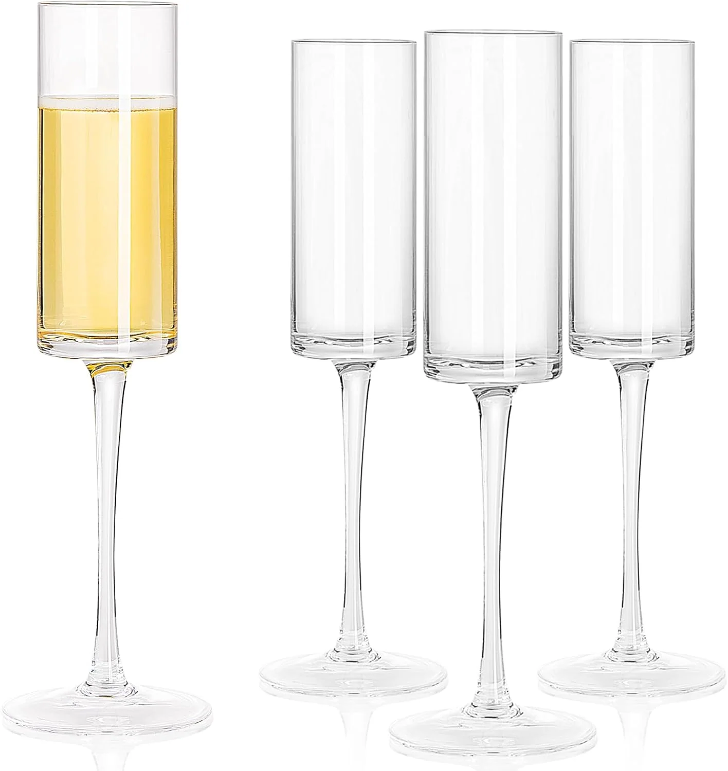 Crystal Champagne Flutes, Hand Blown (Vintage Style) (6 oz) — view 11