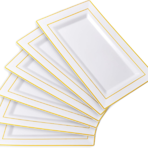 White Gold Plastic Serving Tray — view 11