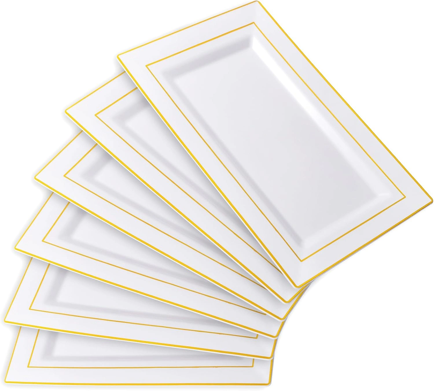 White Gold Plastic Serving Tray — view 11