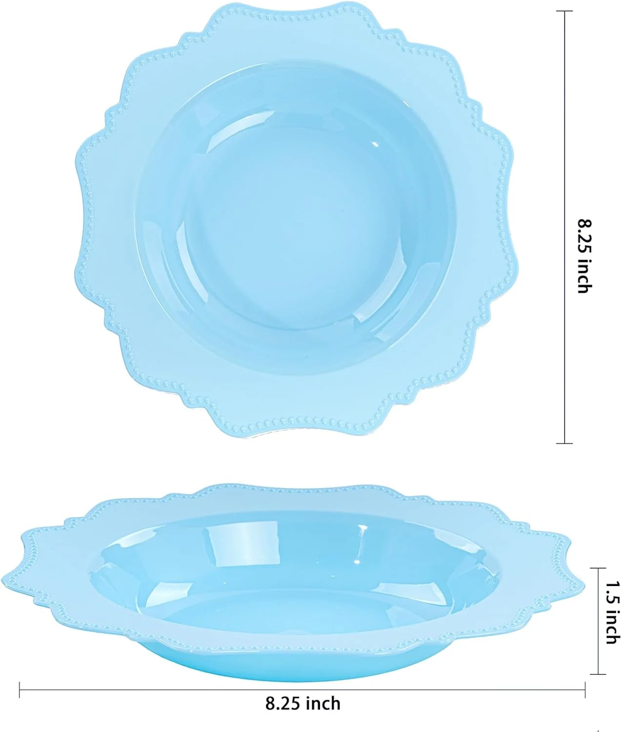 Light Blue Plastic Party Bowls () 12 Oz Disposable Soup/Salad Bowl — view 13