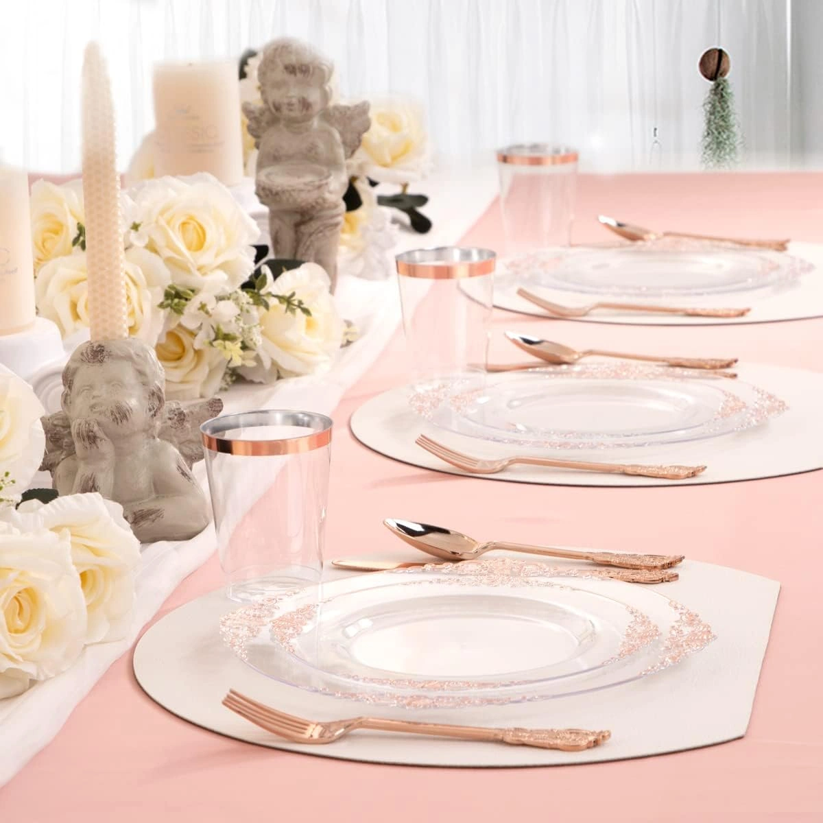 Rose Gold Dinnerware Set for 50 Guests — view 16