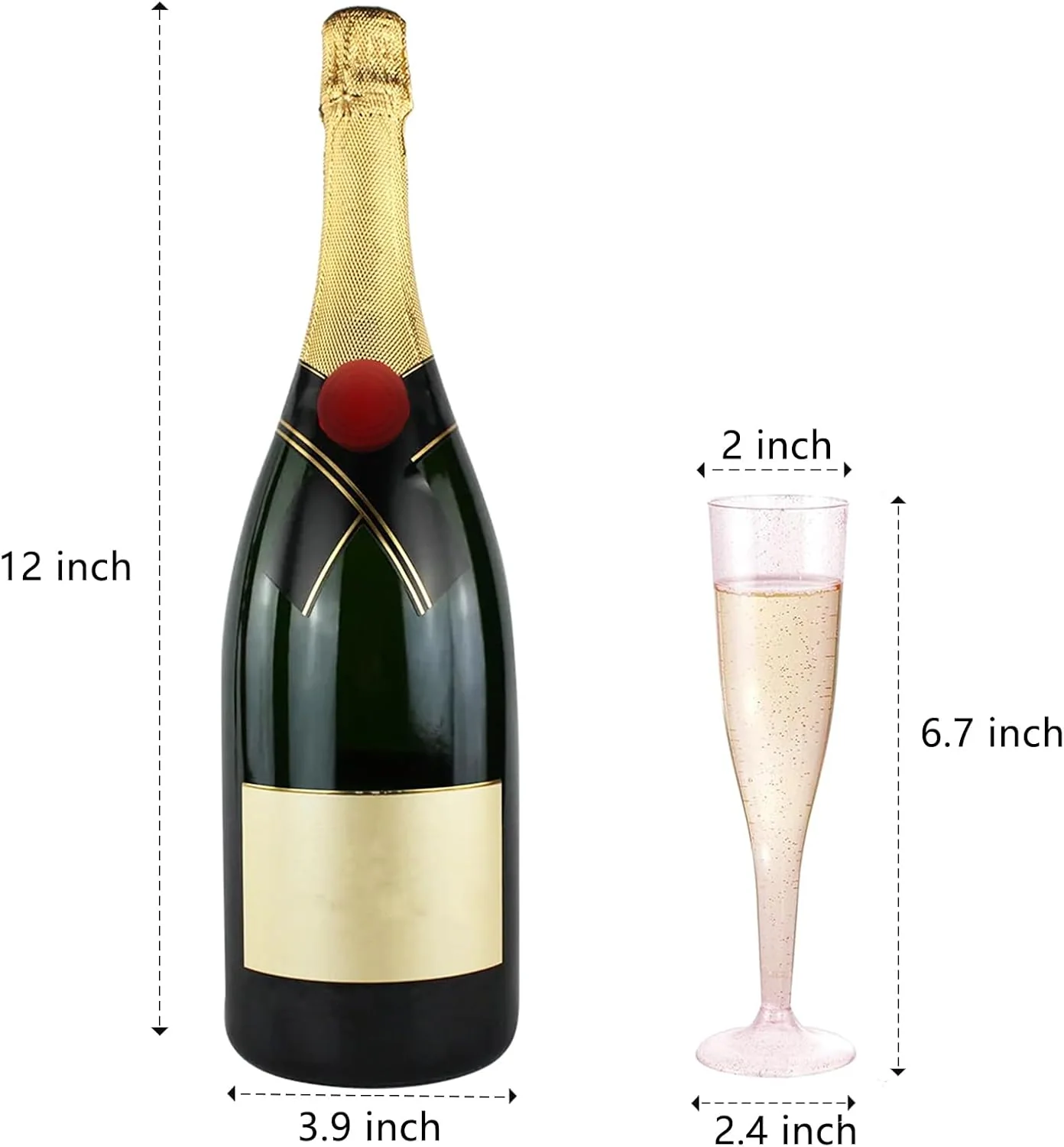 Pink Plastic Champagne Flutes — view 11