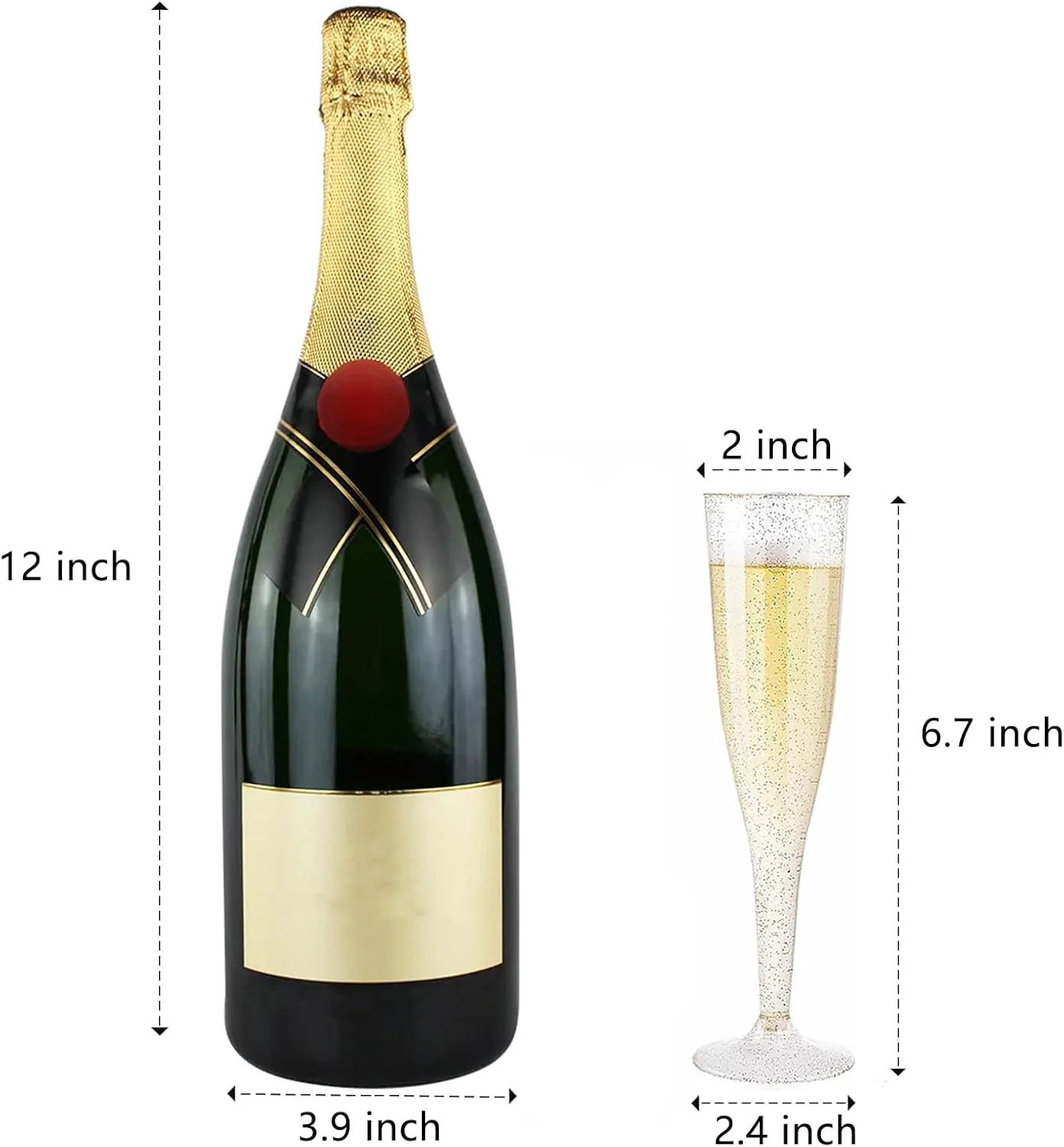 Gold Plastic Champagne Flutes — view 11