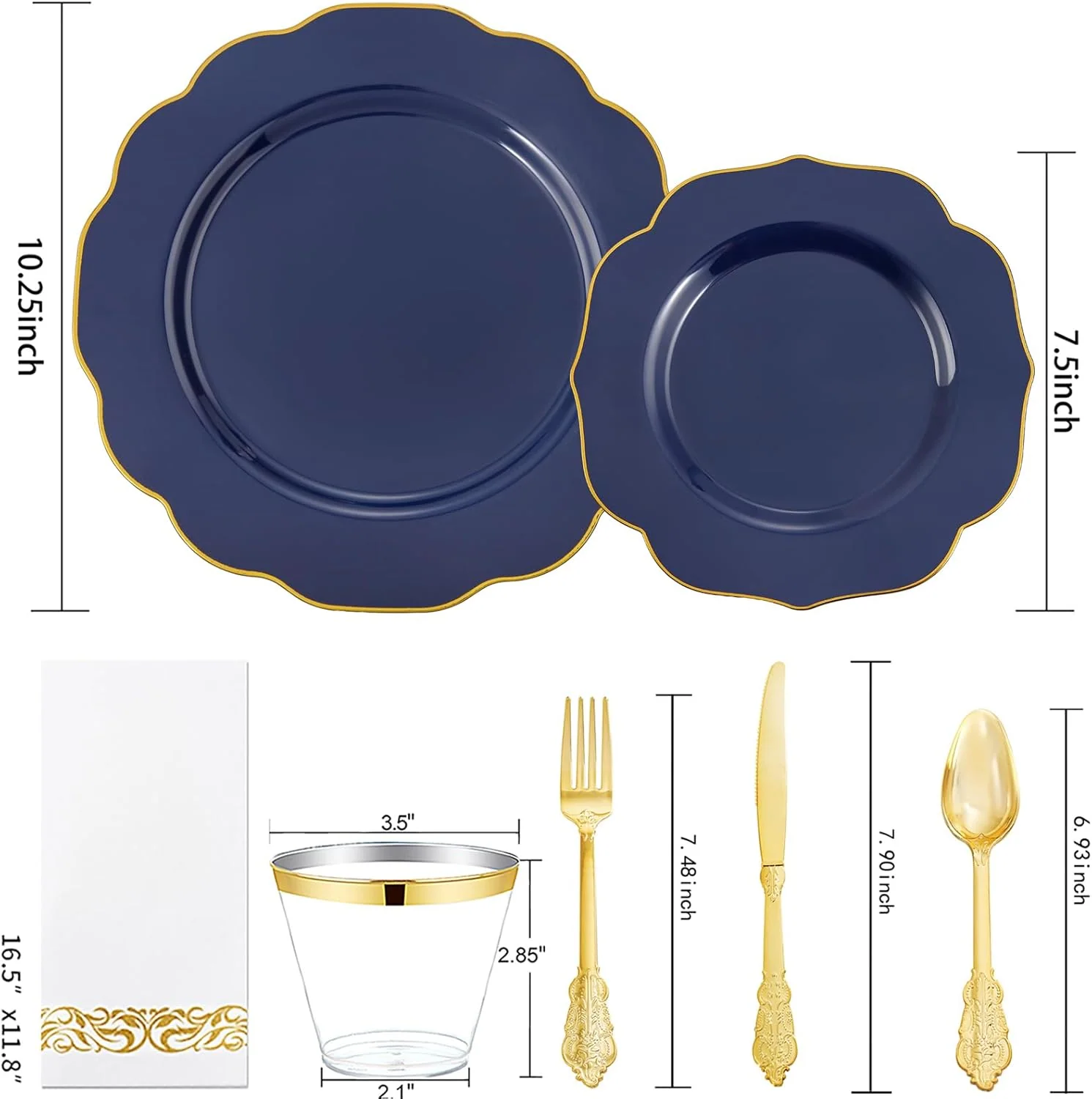 Blue NOCCUR Plates with Disposable Silverware — view 11