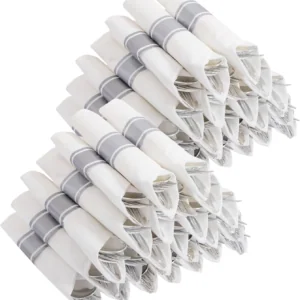 Silver Hammered Pre Rolled Plastic Silverware Sets — view 11