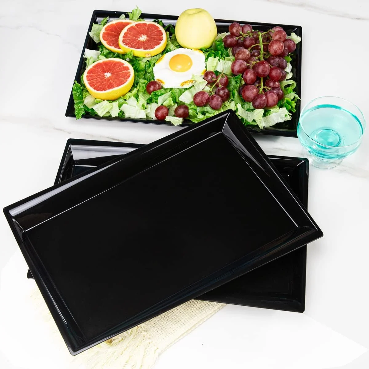 Black Serving Tray Plastic Trays — view 12