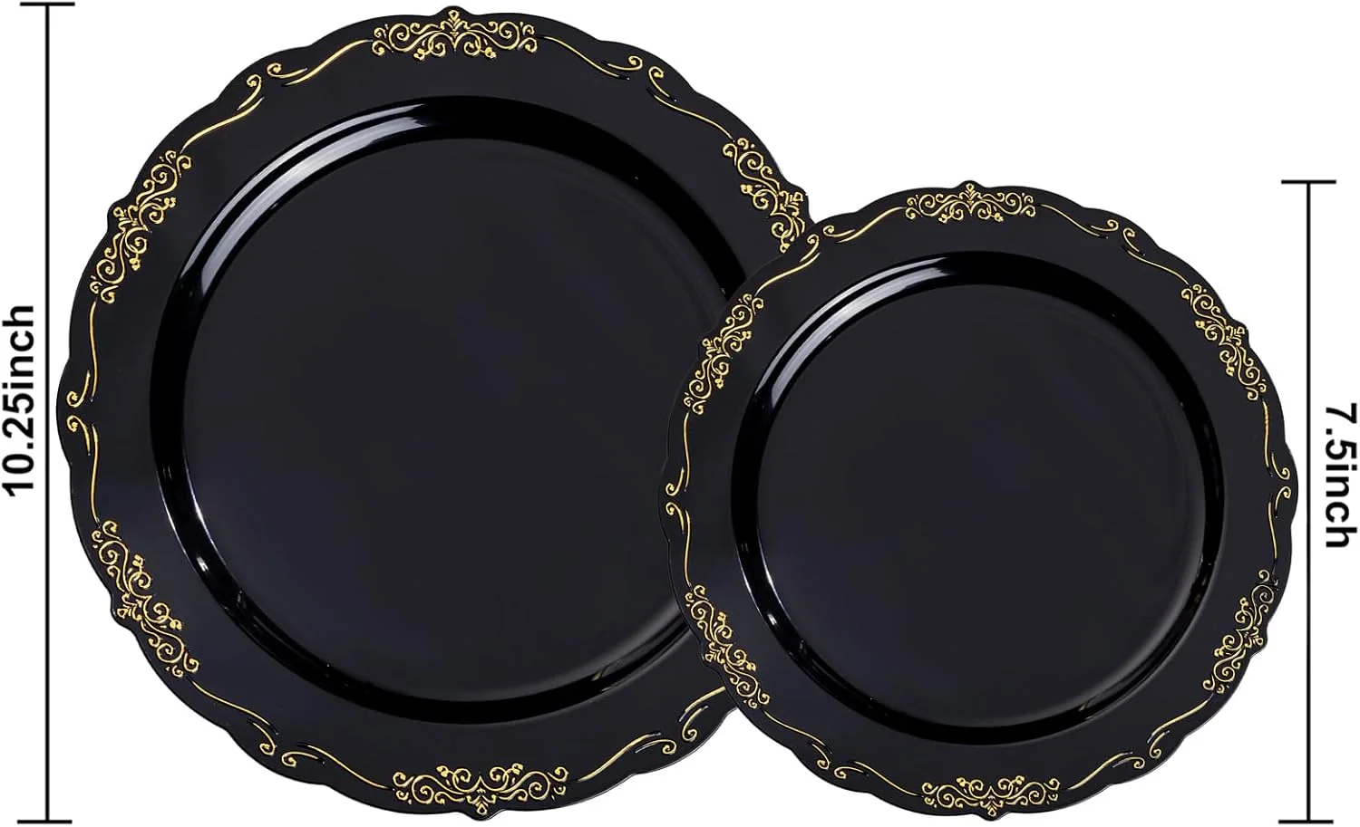 Black & Gold U-QE Disposable Plates — view 12