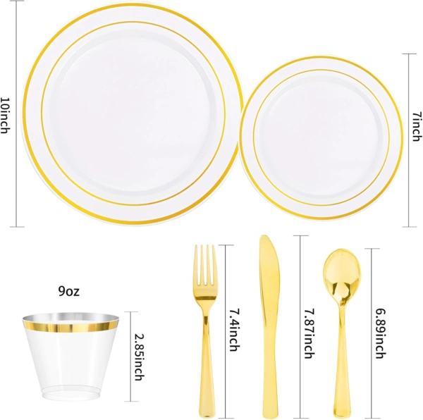Gold Deluxe Disposable Dinnerware Set — view 11