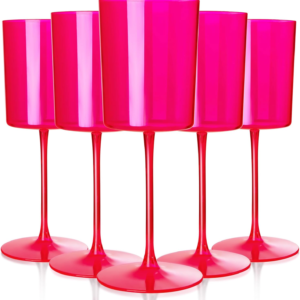Hot Pink Plastic Wine Glasses, Party-Ready, Large Capacity (14 oz) — view 11