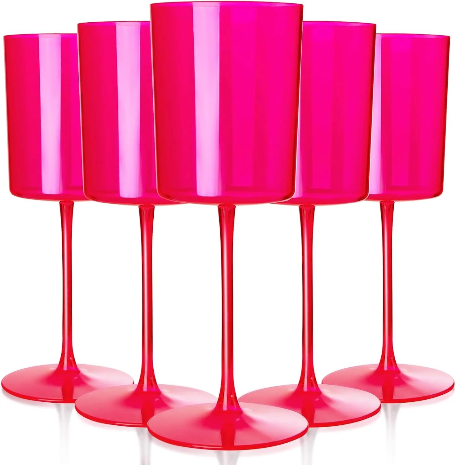 Hot Pink Plastic Wine Glasses, Party-Ready, Large Capacity (14 oz) — view 11