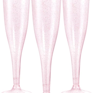 Pink Plastic Champagne Flutes — view 9