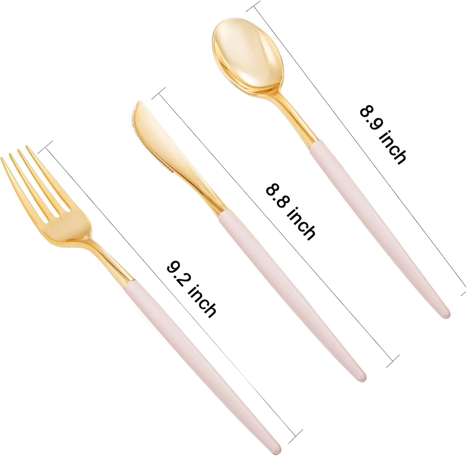 Gold Cutlery Set with Pink Handles — view 11