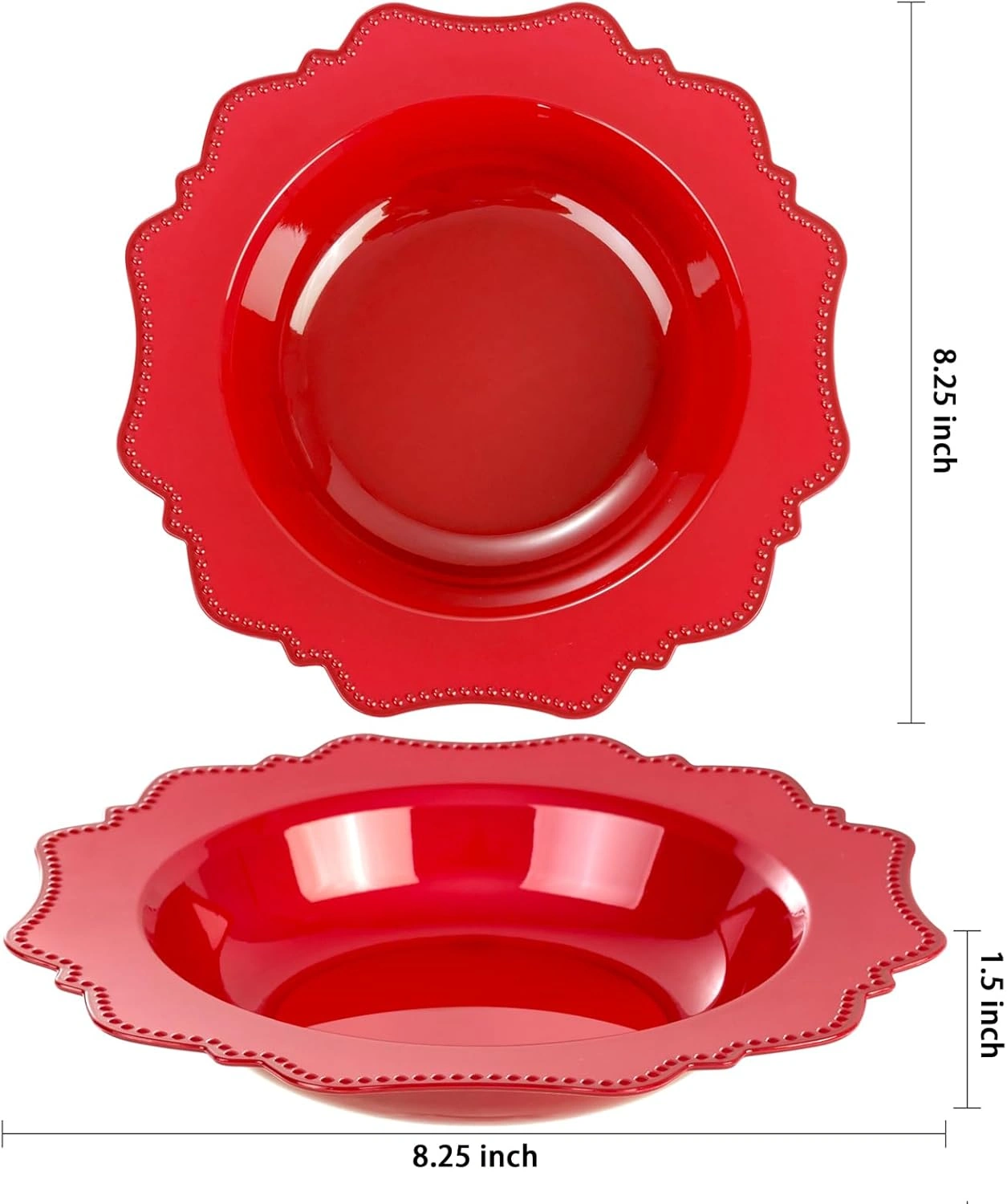 Red Plastic Party Bowls () 12 Oz Disposable Soup/Salad Bowl — view 11