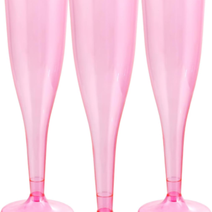 Clear Pink Plastic Champagne Flutes — view 9