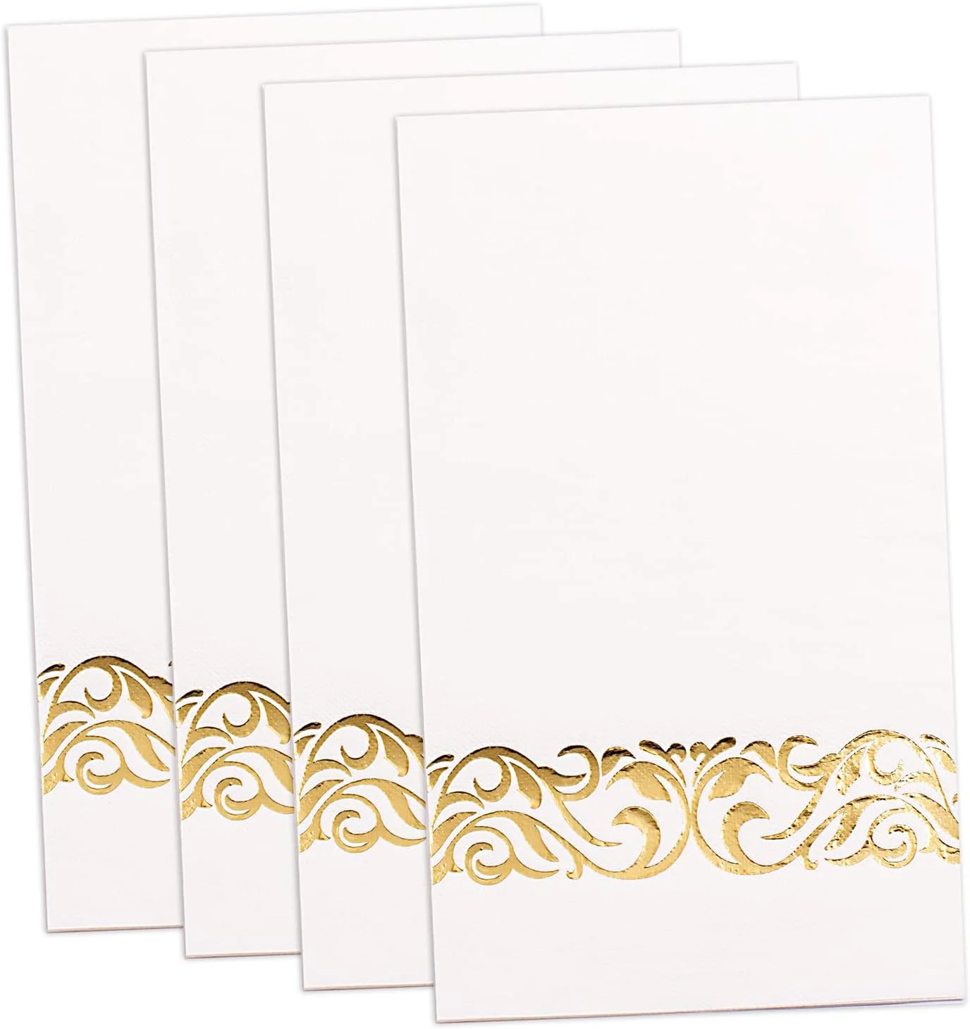 White And Gold Napkins Disposable-3ply Paper Napkins Rim — view 11