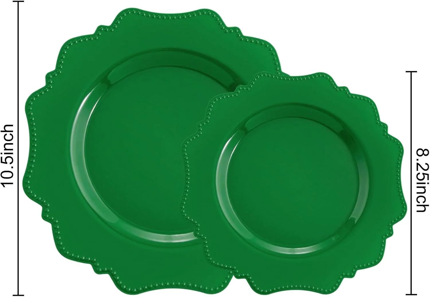 Green Disposable Plastic Plates-Heavy duty plate for party/wedding/anniversary 30 dinner plates and 30 dessert/salad plates — view 13