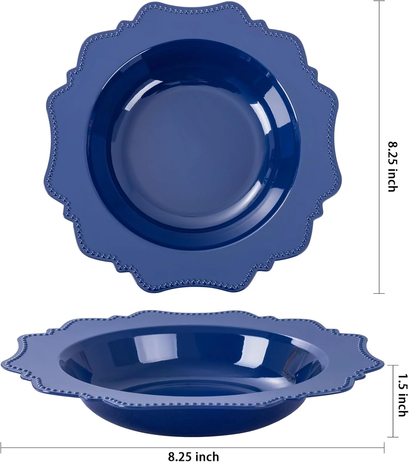 Navy Blue Plastic Party Bowls () 12 Oz Disposable Soup/Salad Bowl — view 13