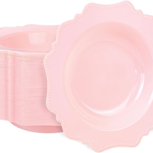 Pink Plastic Party Bowls () 12 Oz Disposable Soup/Salad Bowl — view 10