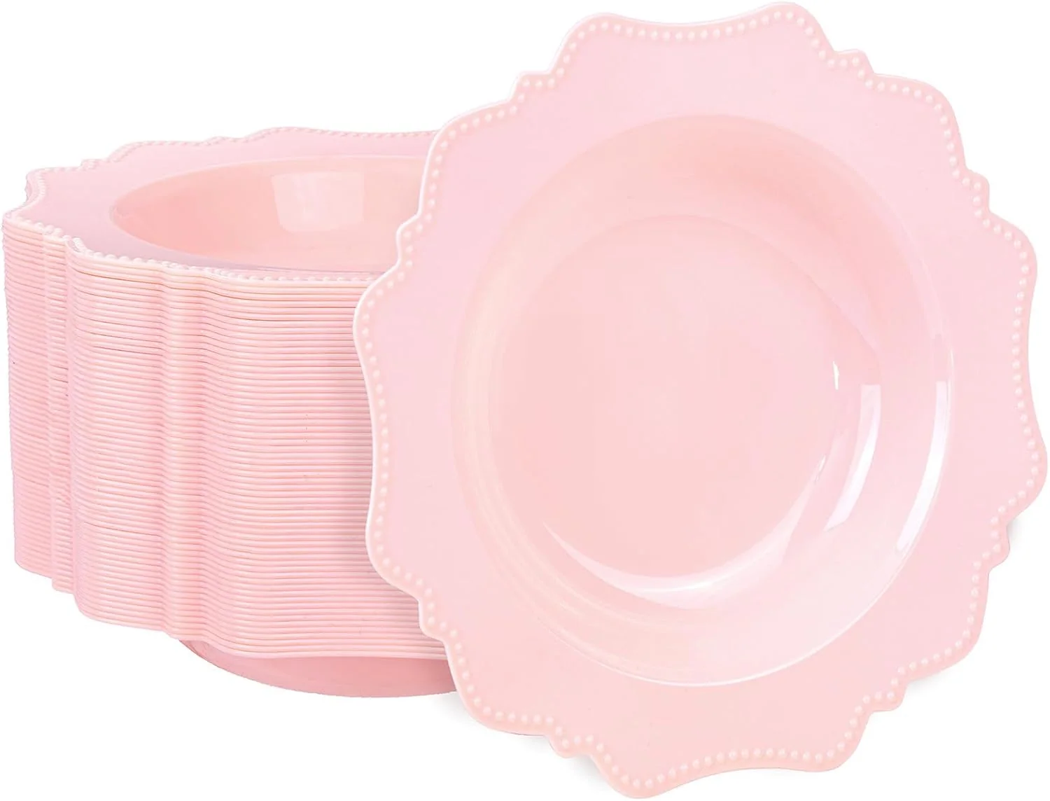Pink Plastic Party Bowls () 12 Oz Disposable Soup/Salad Bowl — view 10