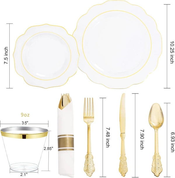Clear Gold NOCCUR Plates with Disposable Silverware — view 10