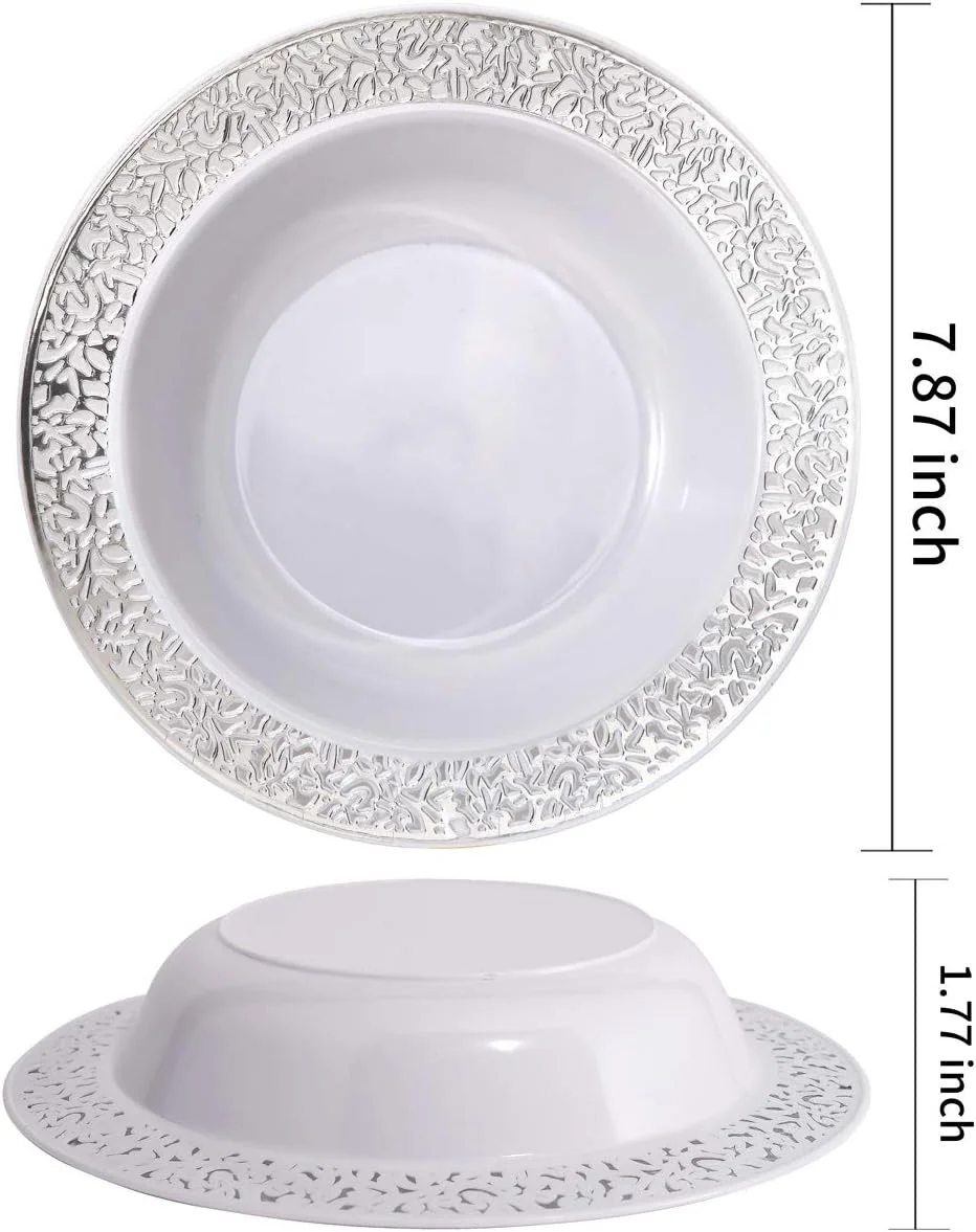 Silver Plastic Soup Bowls 12 oz — view 10
