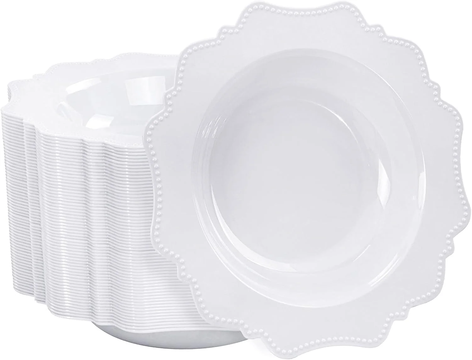 White Plastic Party Bowls () 12 Oz Disposable Soup/Salad Bowl — view 10