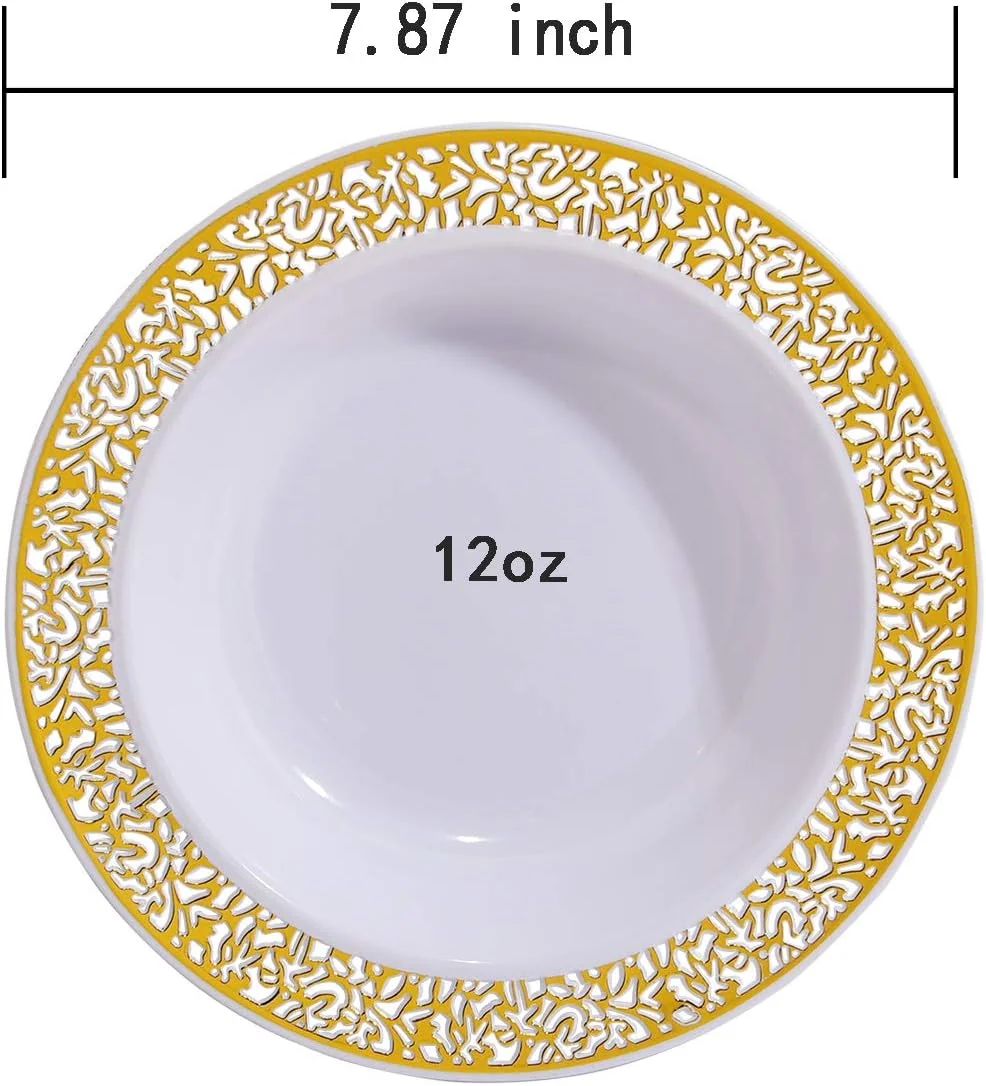 Gold Plastic Soup Bowls 12 oz — view 10