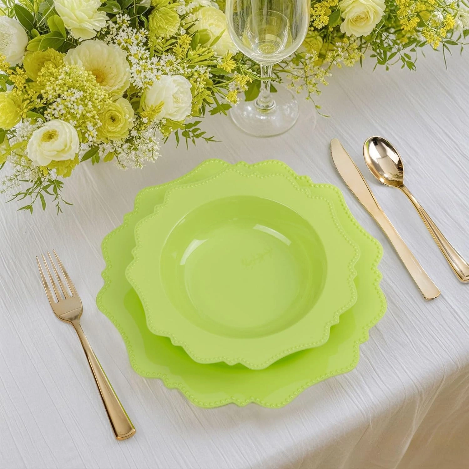 Light Green Plastic Party Bowls () 12 Oz Disposable Soup/Salad Bowl — view 15