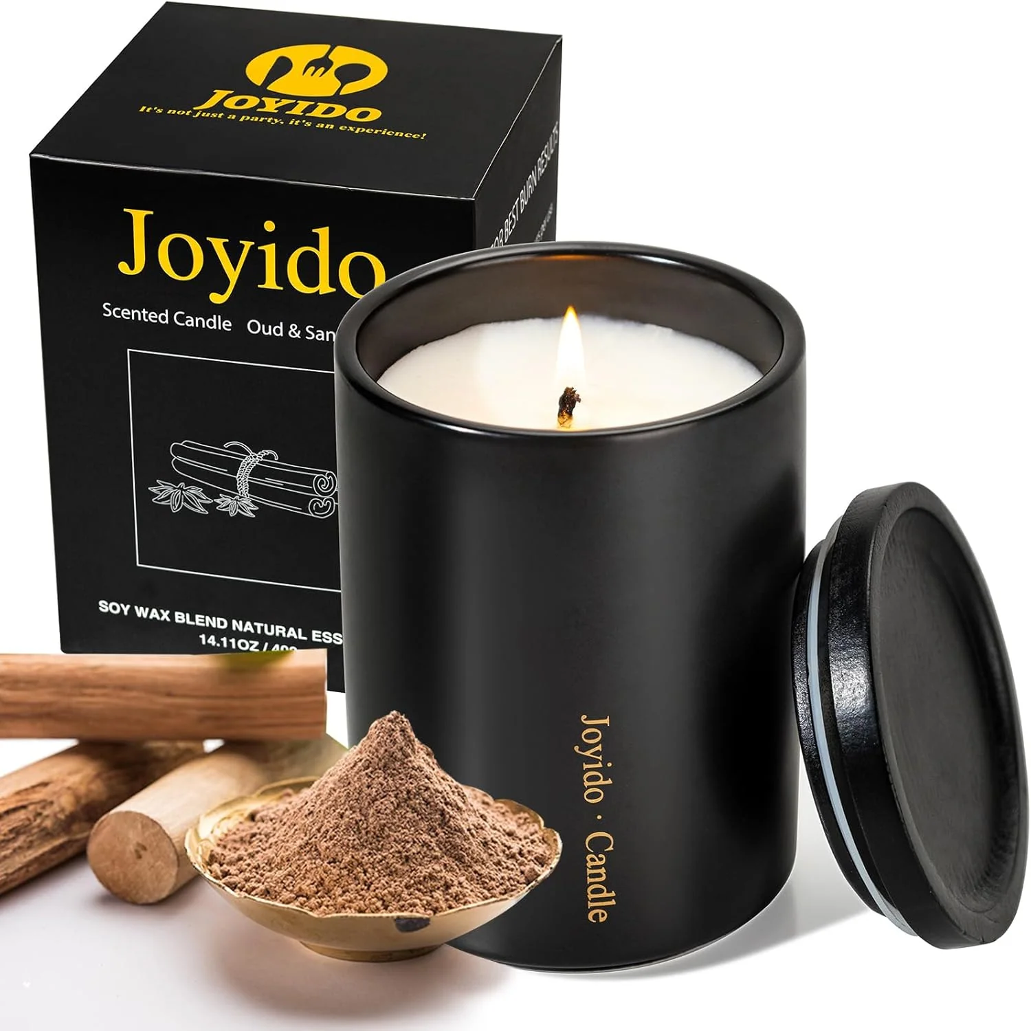 Oud & Sandalwood Black 14OZ Scented Candle — view 11