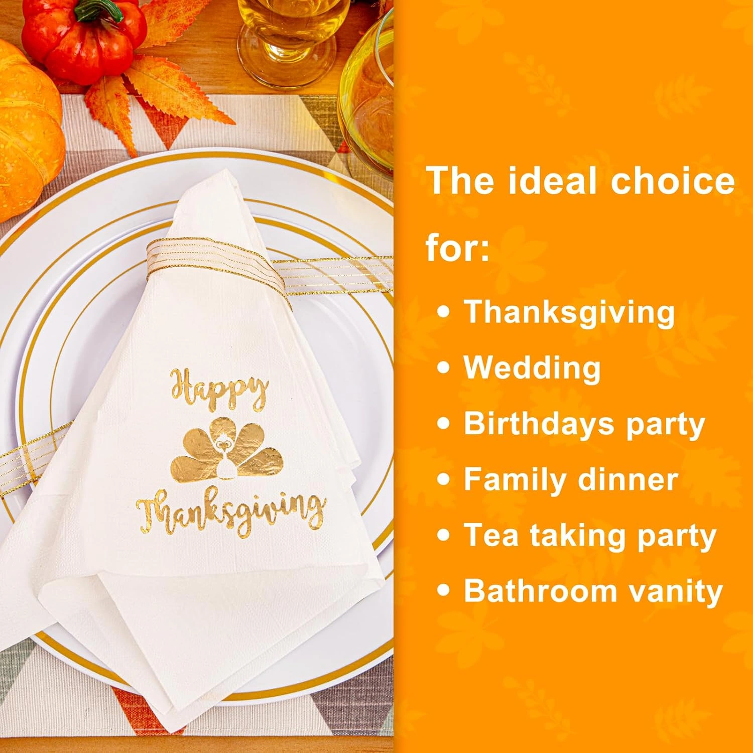 Gold Turkey Paper Napkins — view 15