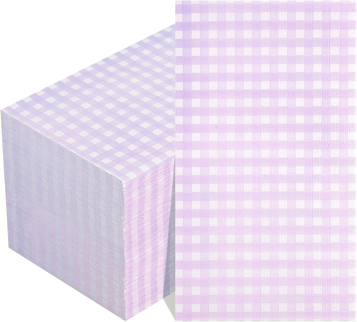 Purple Gingham Paper Napkins — view 10
