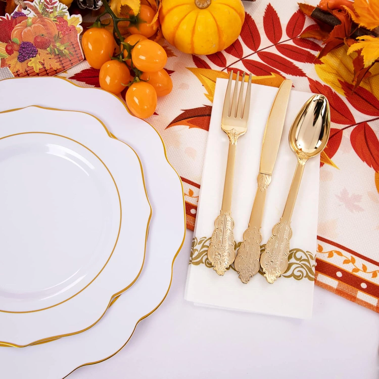 Gold NOCCUR Plates with Disposable Silverware — view 9
