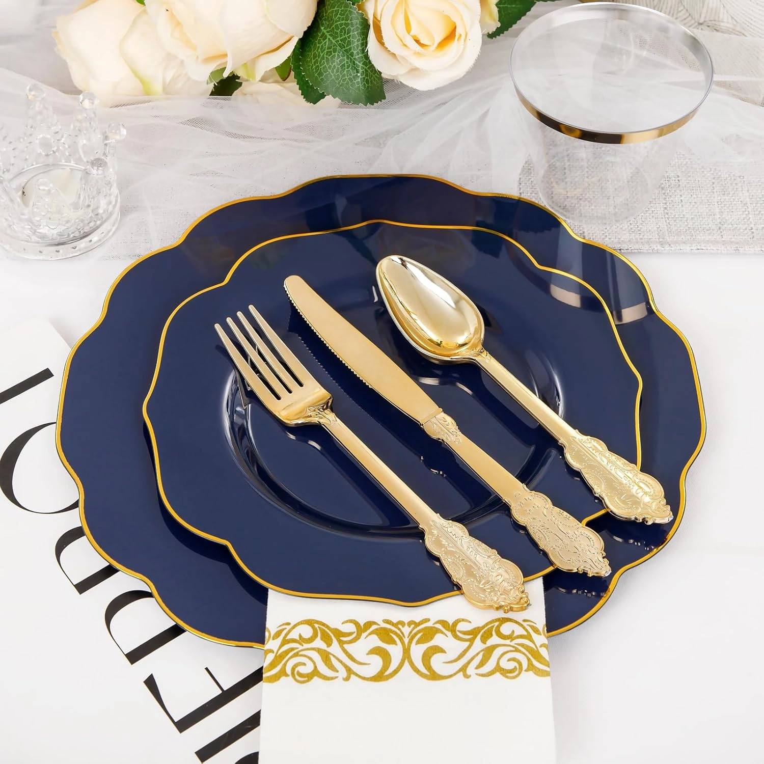 Blue NOCCUR Plates with Disposable Silverware — view 10