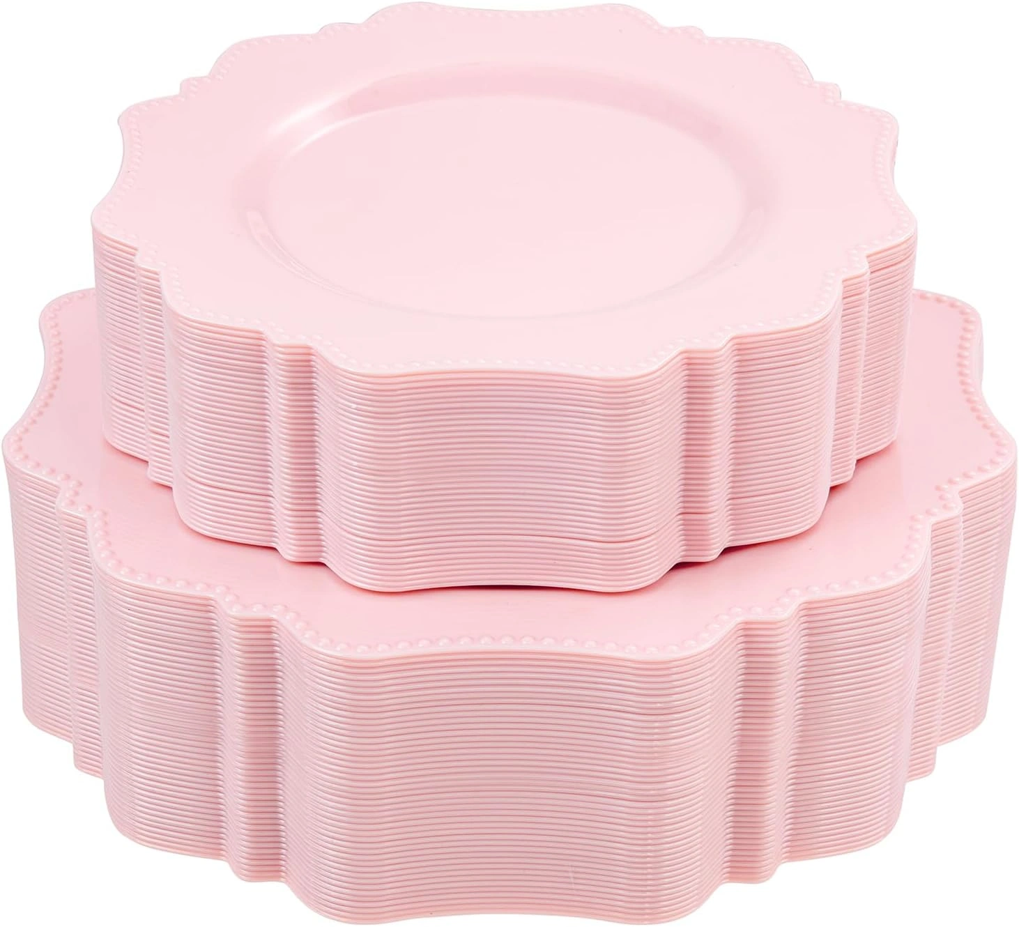 Pink Disposable Plastic Plates-Heavy duty plate for party/wedding/anniversary 30 dinner plates and 30 dessert/salad plates — view 10