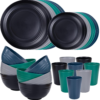 Blue, Green, Grey & Black