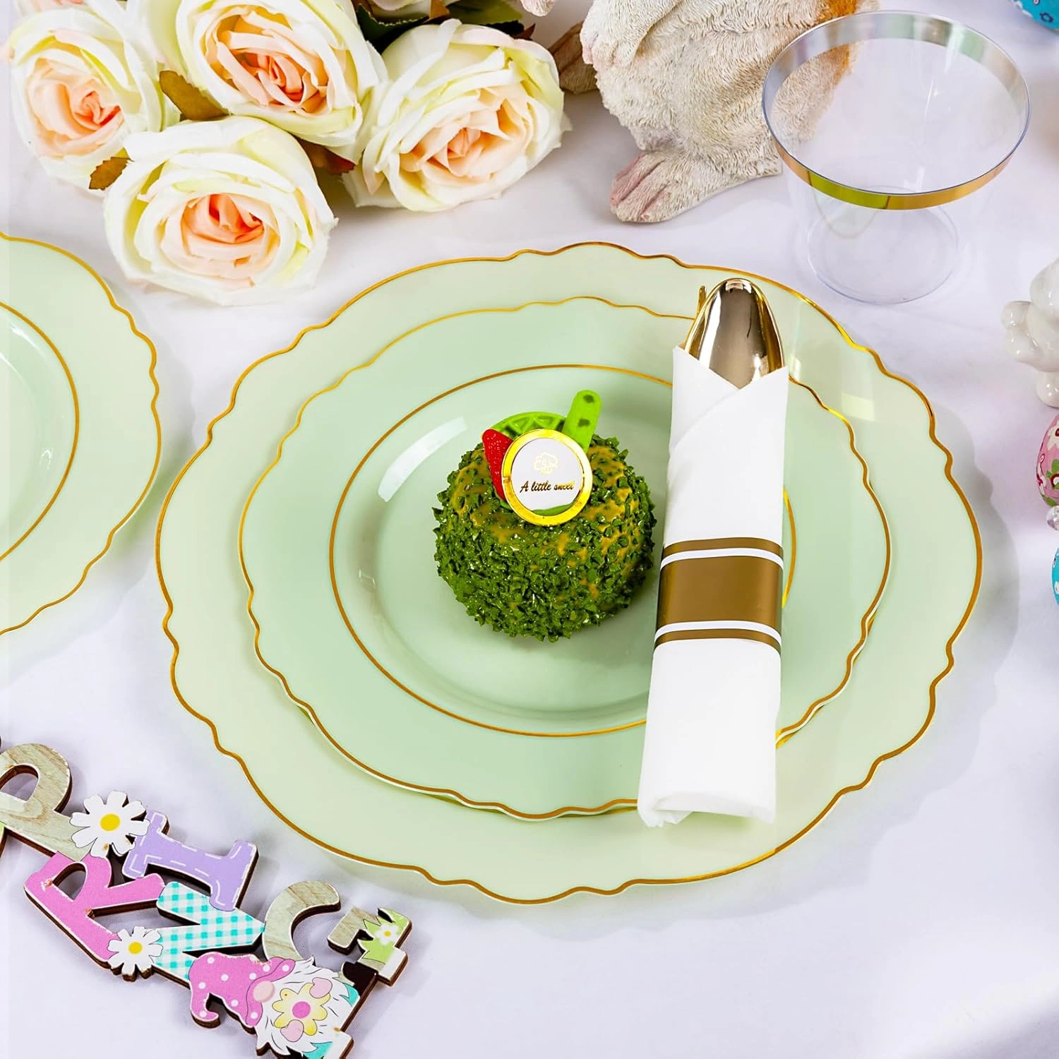 Light Green Liacere Plates Disposable — view 10