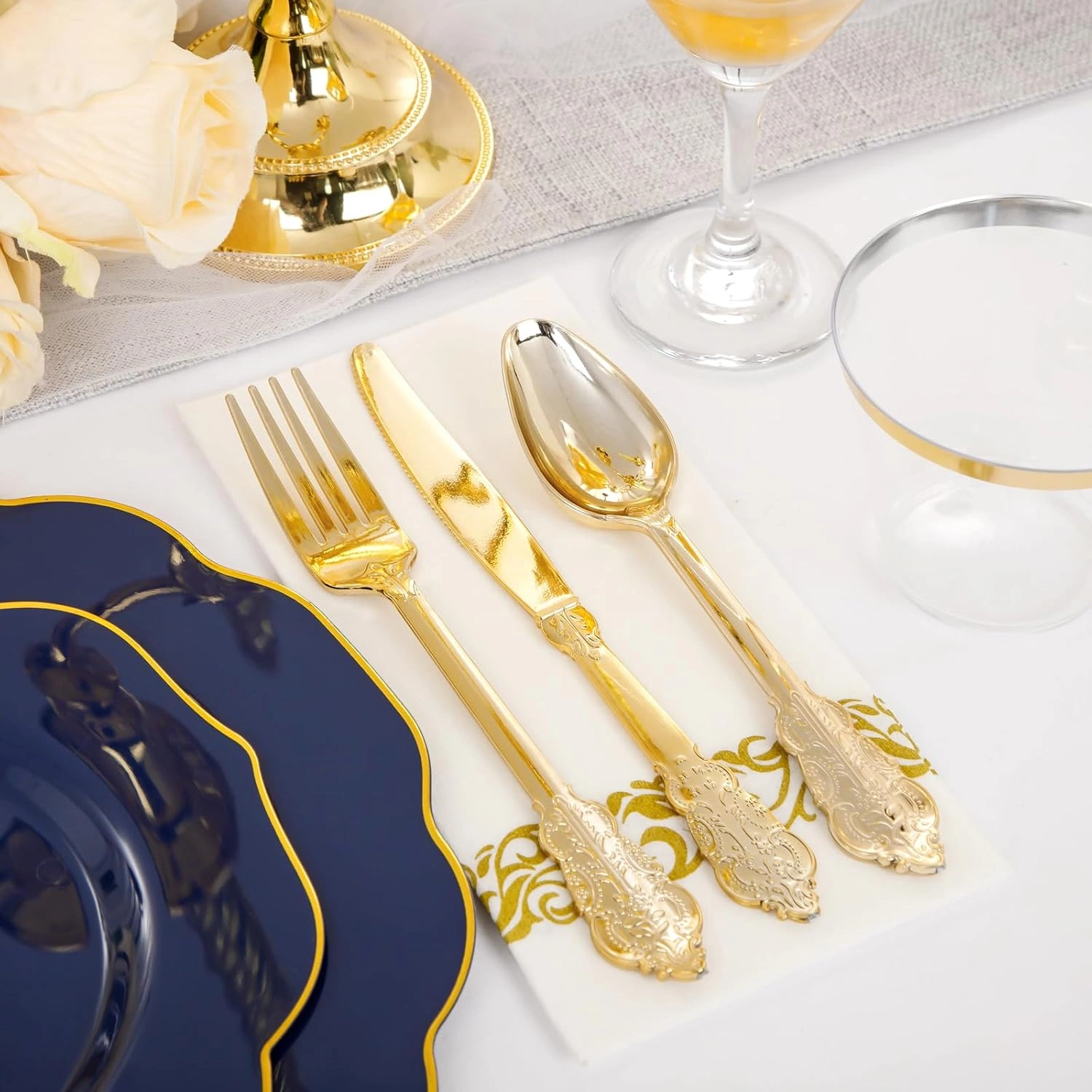 Blue NOCCUR Plates with Disposable Silverware — view 14