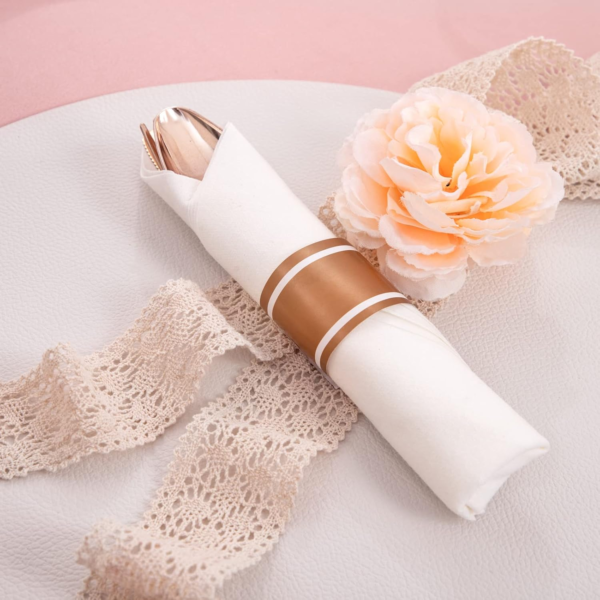Clear Rose Gold NOCCUR Plates with Disposable Silverware — view 11