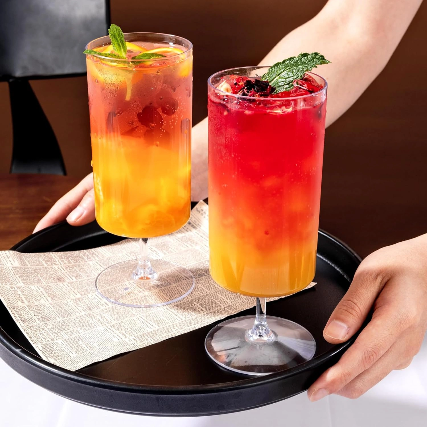 Clear Plastic Wine Goblets, Short Stem (14 oz, 12 Pack) — view 12