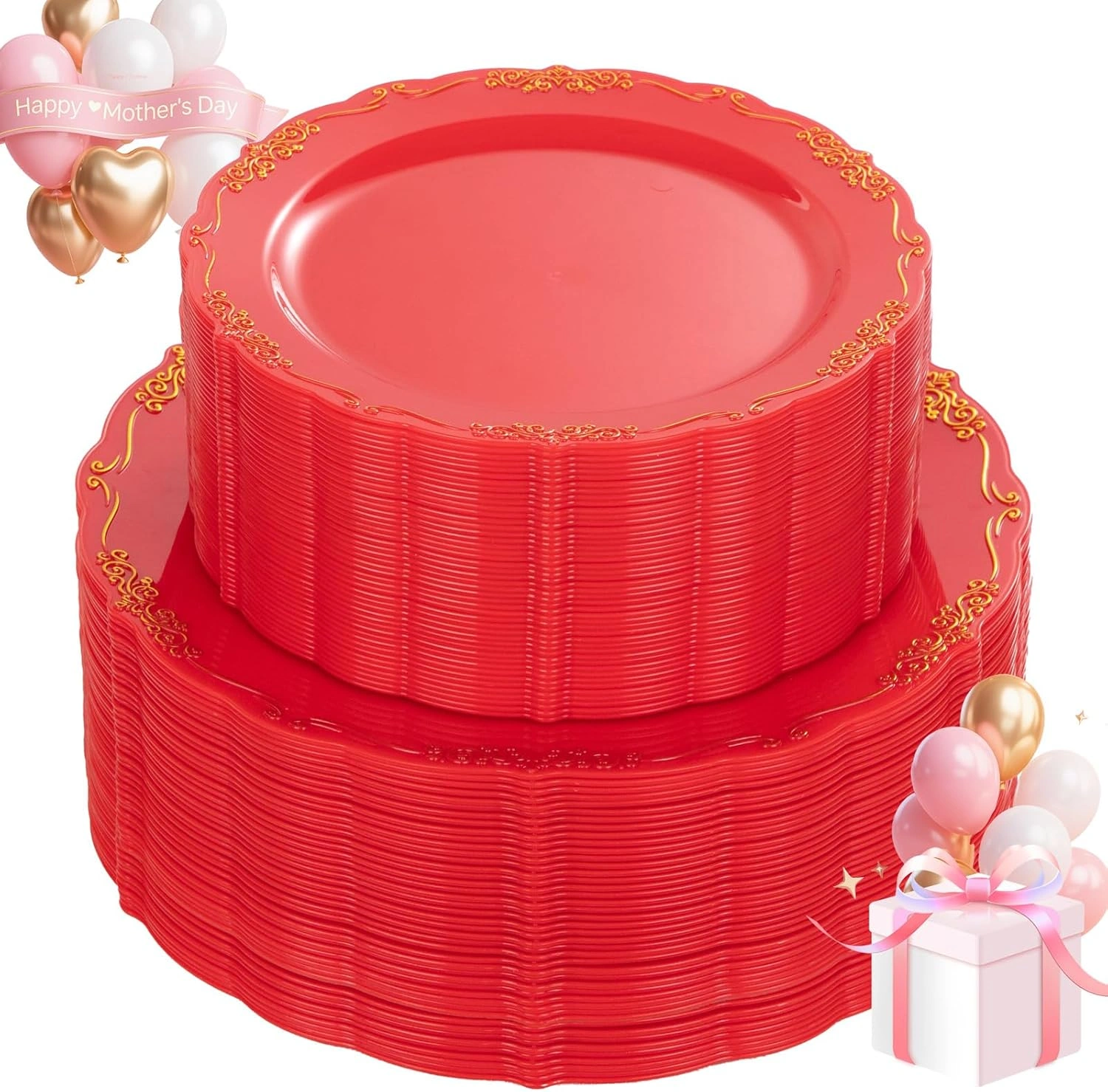 Red Gold U-QE Disposable Plates — view 11