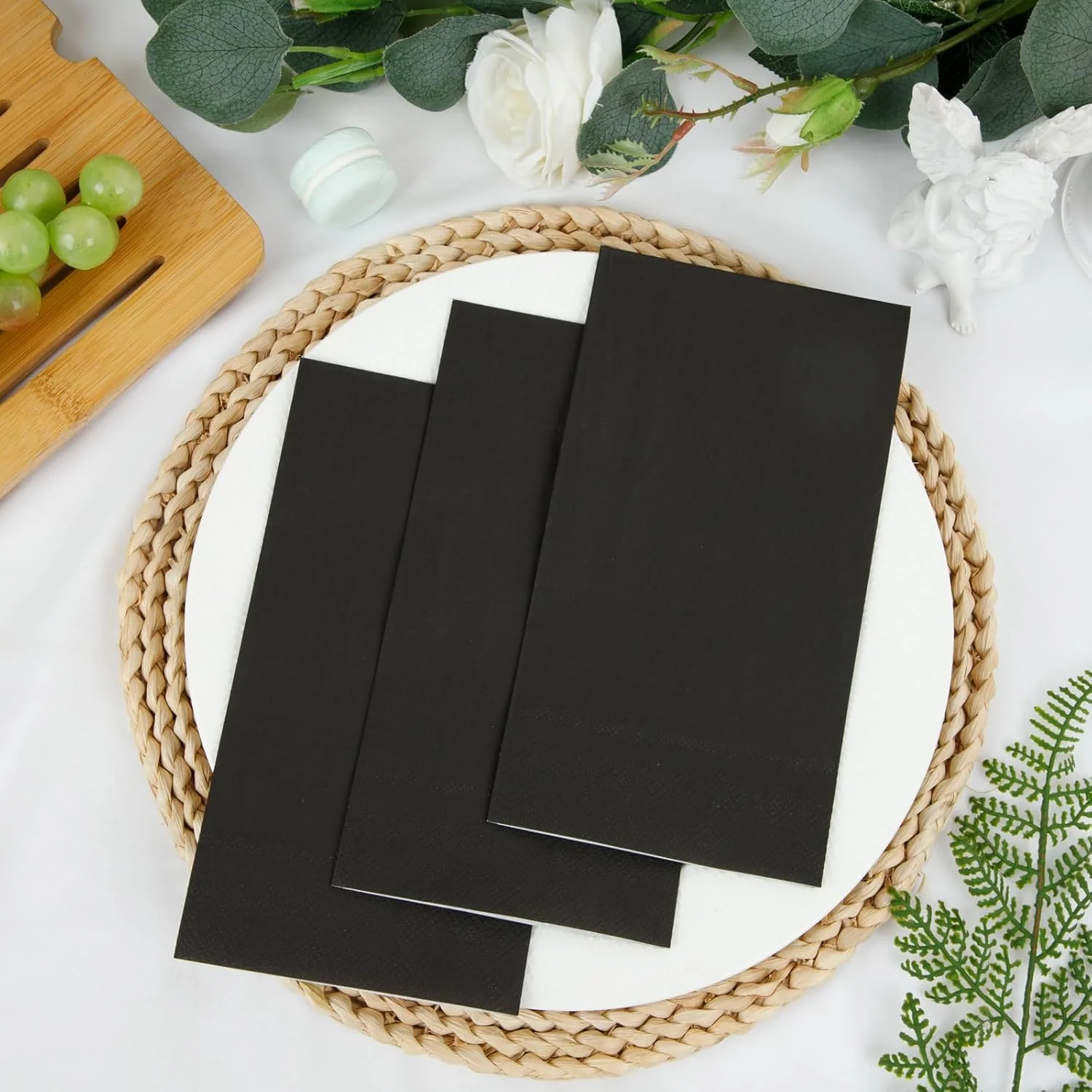 Black 100-Count 3-Ply disposable Napkins — view 12
