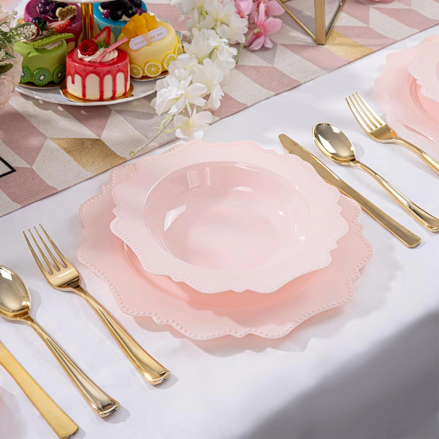 Pink Plastic Party Bowls () 12 Oz Disposable Soup/Salad Bowl — view 11