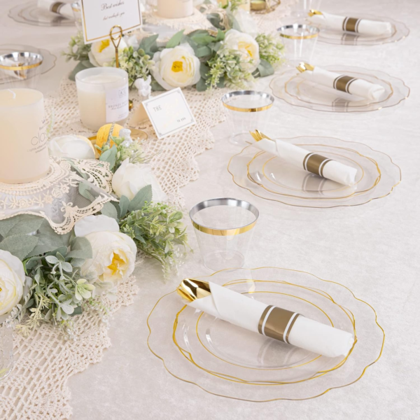 Clear Gold NOCCUR Plates with Disposable Silverware — view 13