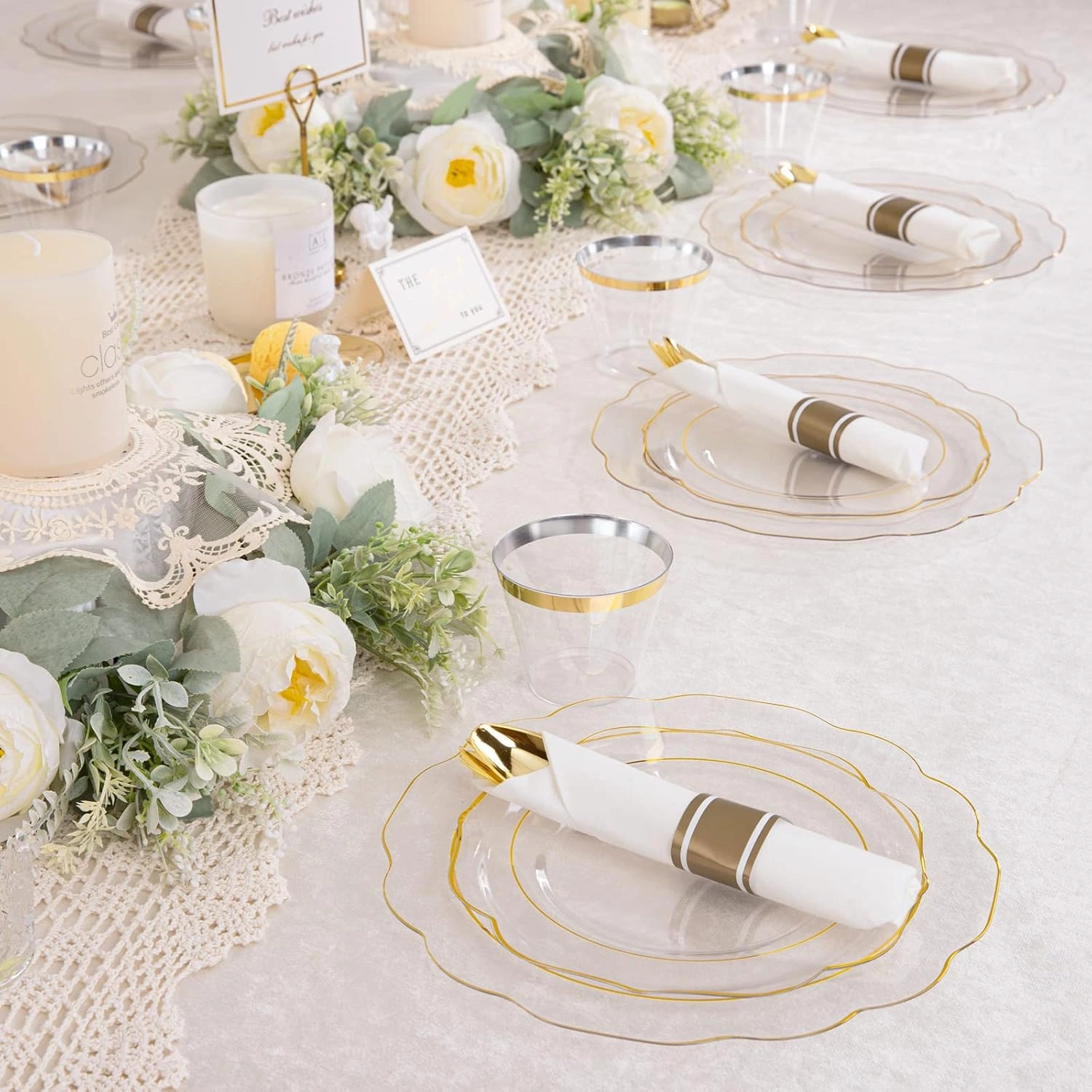 Clear Gold NOCCUR Plates with Disposable Silverware — view 13