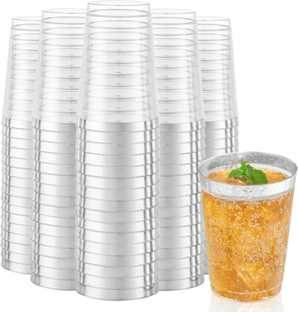 Silver Rim Plastic Cups — view 11
